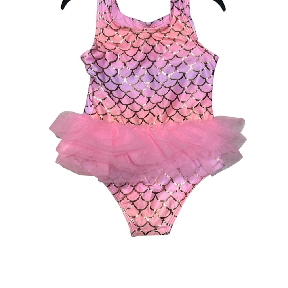 Pink and Purple Mermaid Swimsuit with Tulle Skirt